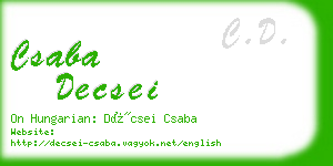 csaba decsei business card